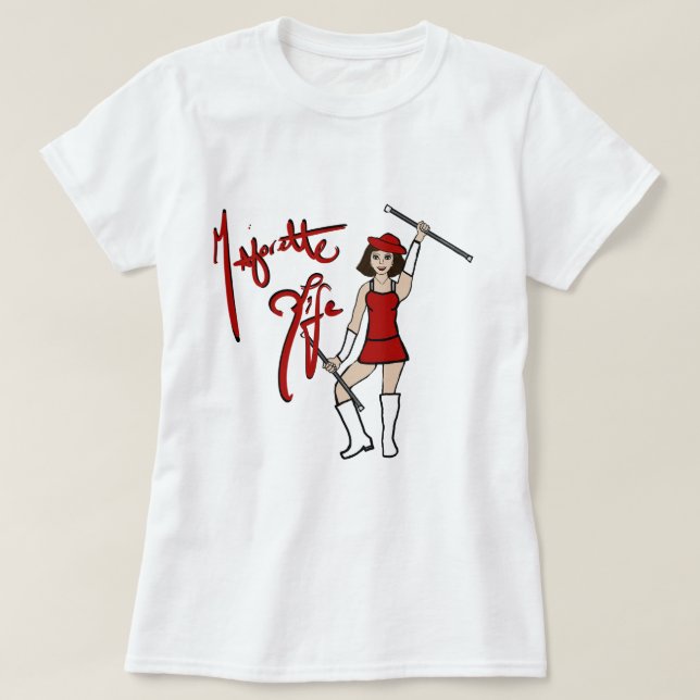 T-shirt fille blanc rouge Twirl (Design devant)