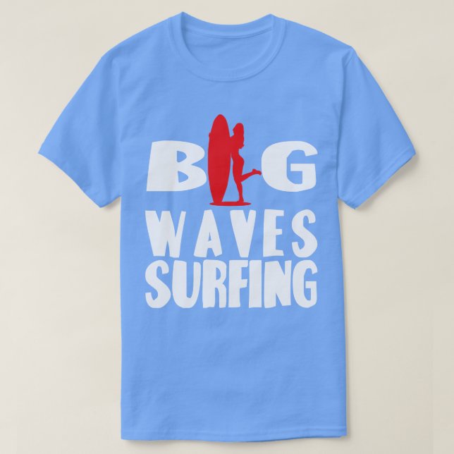 T-shirt fille blanche beauté et planche de surf grosses va (Design devant)