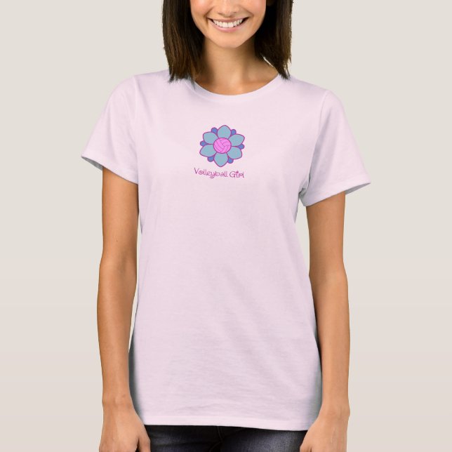T-shirt Fille bleue de volleyball (Devant)