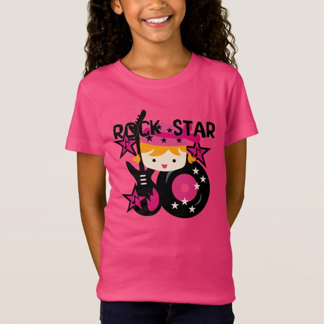 T-Shirt Fille blonde de vedette du rock (Devant)