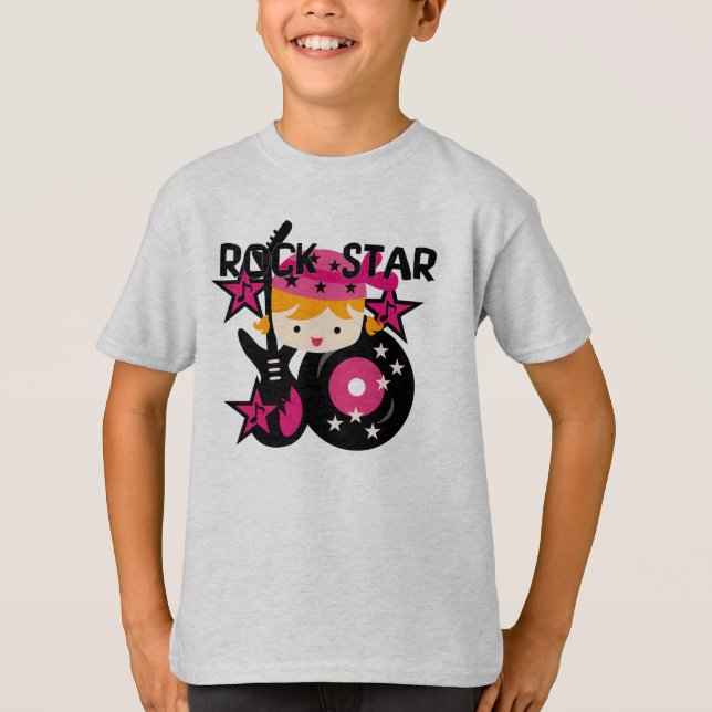 T-shirt Fille blonde de vedette du rock (Devant)