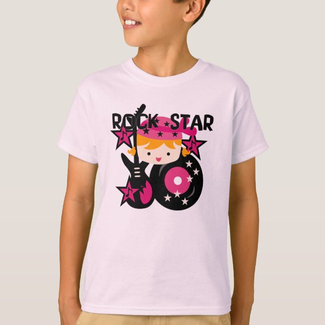 T-shirt Fille blonde de vedette du rock (Devant)