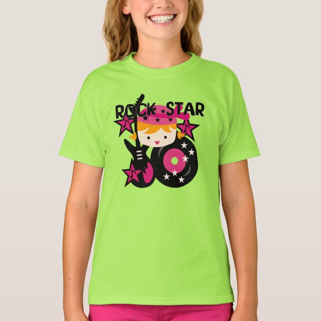 T-shirt Fille blonde de vedette du rock (Devant)