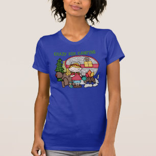 T-shirt Fille blonde folle pour camper