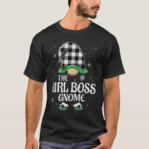 T-shirt Fille Boss Gnome Buffalo Plaid Christmas Matching