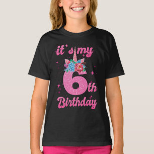 T-shirt Fille Cadeaux de 6 ans, 6e anniversaire Filles