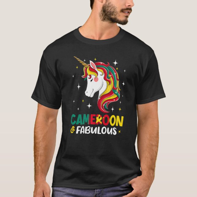 T-shirt Fille Camerounaises Cameroun Drapeau Unicorn Femme (Devant)