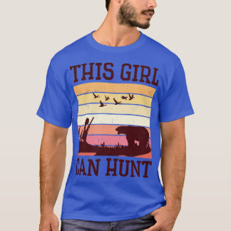 T-shirt Fille Chasseur Retro Chasse aux animaux sauvages N