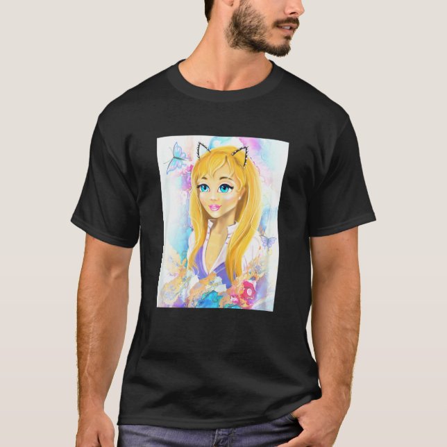 T-shirt Fille Chat  Dame Chaton  Chat Tee (Devant)