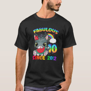 T-shirt Fille Chat Mignonne 10 Ans Anniversaire Fabuleux