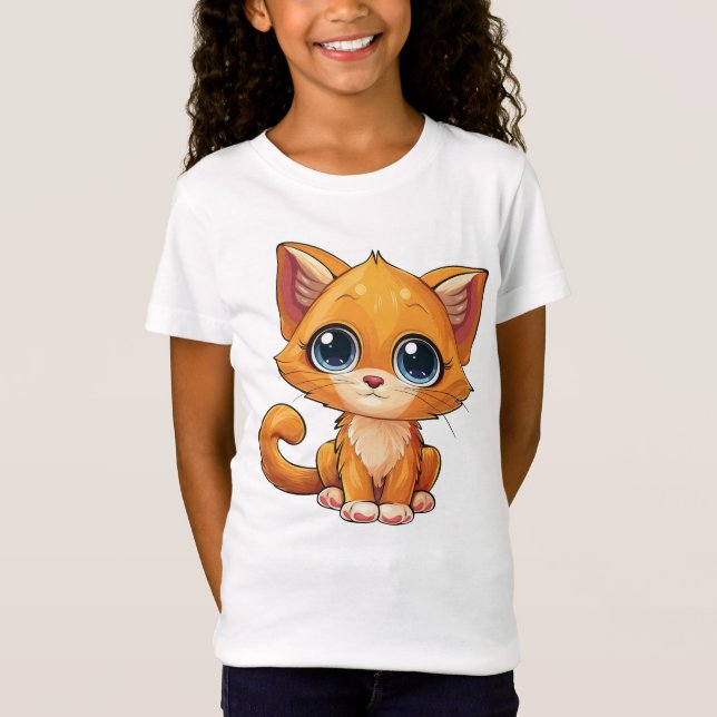 T-shirt fille chatte chatte gingembre chatte chatt (Devant)