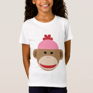 T-Shirt fille chaussette singe chemise fille