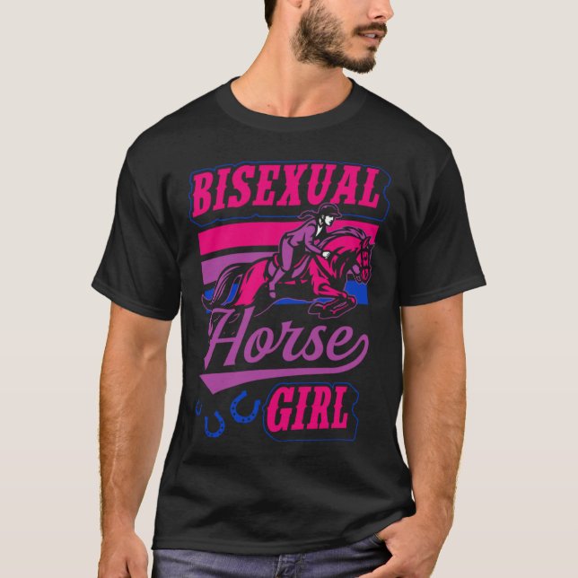 T-shirt Fille cheval bisexuelle Fierté bisexuelle Cheval É (Devant)