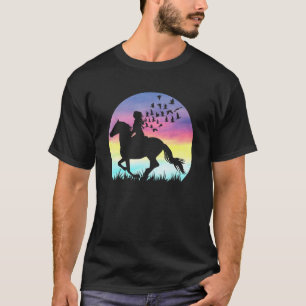 T-shirt Fille chevauchant un cheval arabe Cow vintage couc