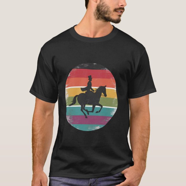 T-shirt Fille chevauchant une silhouette de cheval Coucher (Devant)