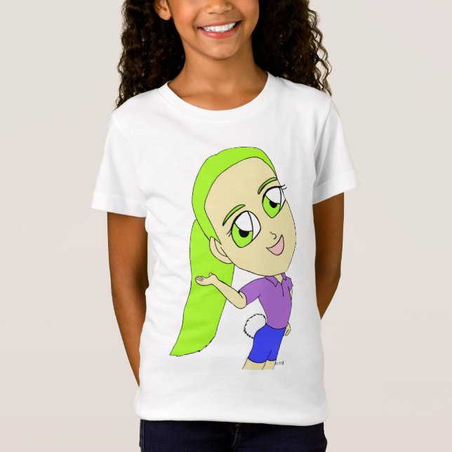 T-Shirt fille chibi avec une queue de lapin (Devant)
