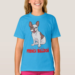 T-Shirt Fille Chien Cartoon Chiots Bouledogue Fran