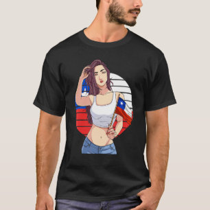 T-shirt Fille chilienne Fierté latino Drapeau du Chili Fiè