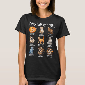 T-shirt Fille chrétienne Dieu dit que je suis un chat Jésu