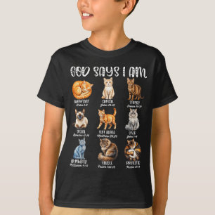 T-shirt Fille chrétienne Dieu dit que je suis un chat Jésu