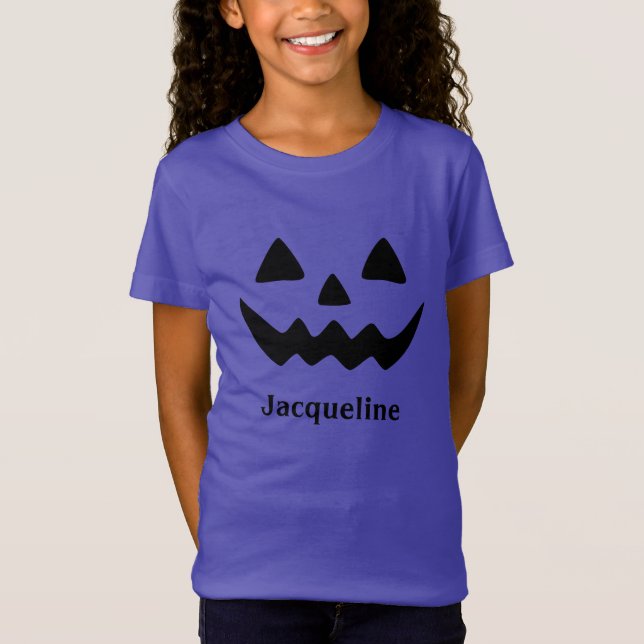 T-shirt fille Citrouille Jack-o'-lantern (Devant)