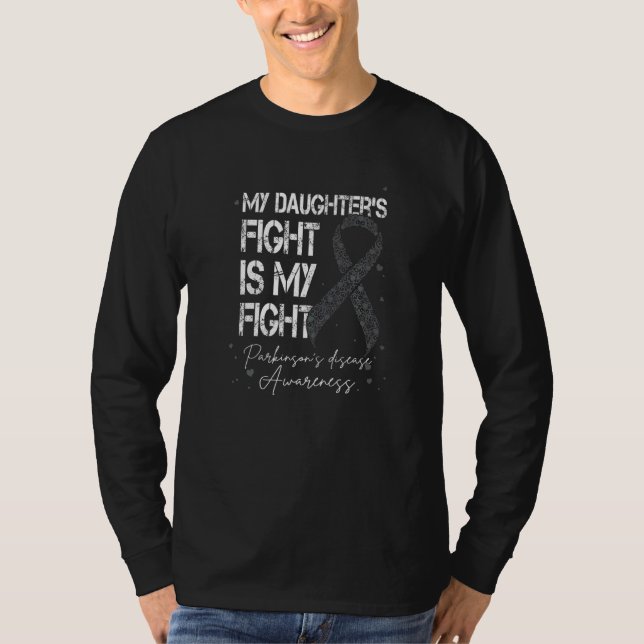 T-shirt Fille combattre mon combat Le ruban d'argent de Pa (Devant)