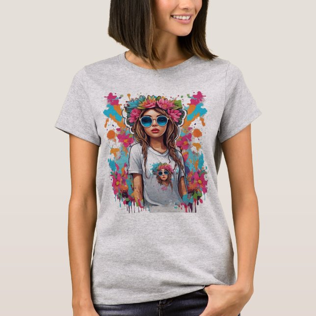 T-shirt fille cool : mode tendance et habilement (Devant)