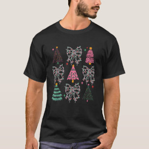 T-shirt Fille Coquette Bow Pink Xmas Tree