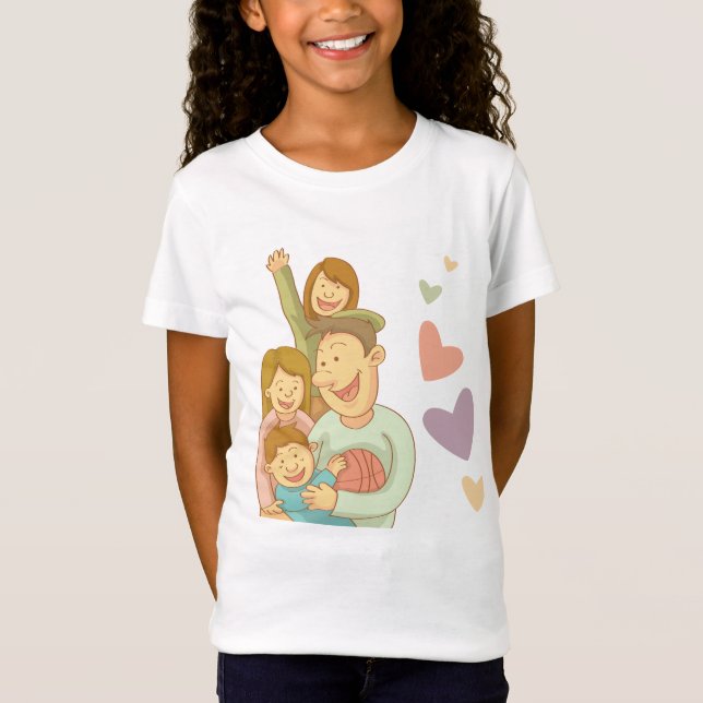 T-Shirt Fille d'Amour de Famille (Devant)
