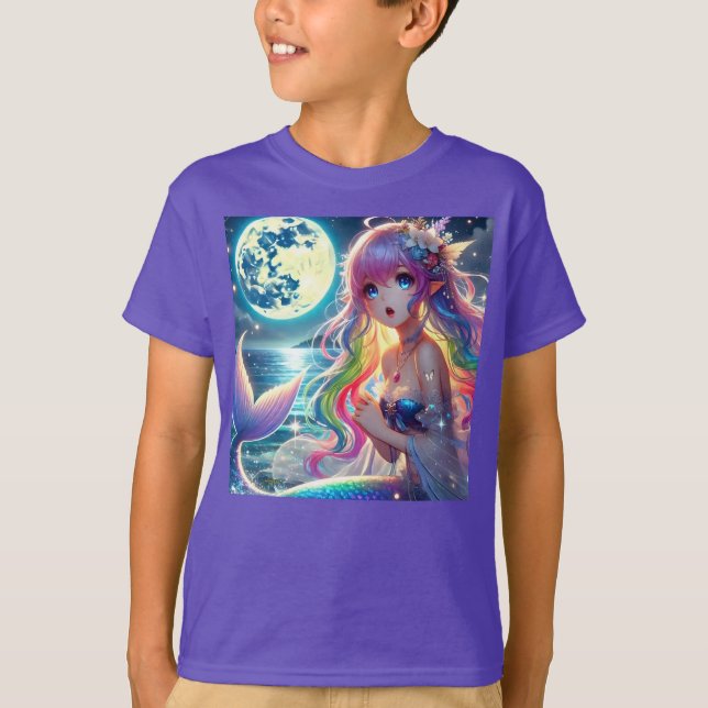 T-shirt Fille d'anime chantant clair de lune pixie mermaid (Devant)