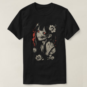 T-shirt Fille d'anime d'horreur mignonne et effrayante, ar