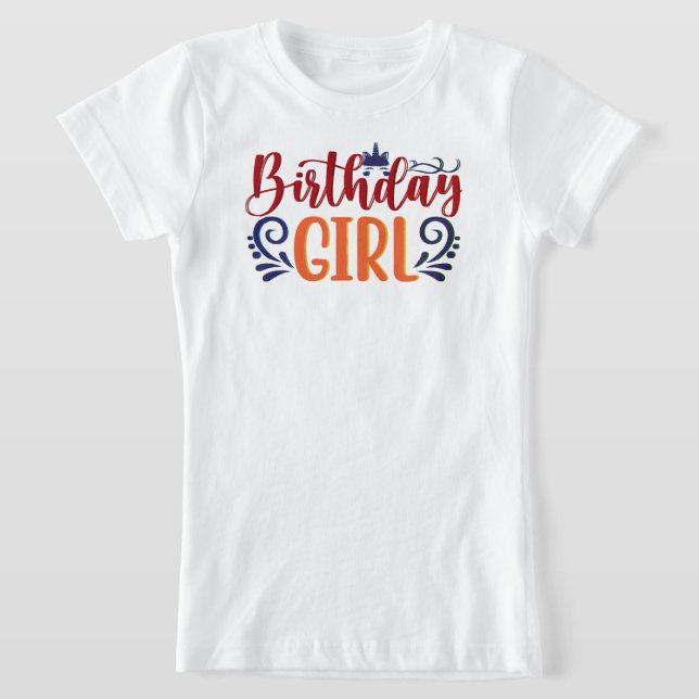 T-shirt fille d'anniversaire  (Poser)