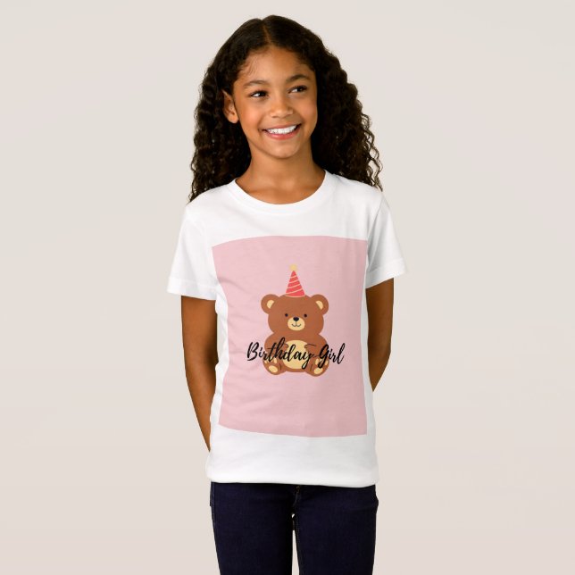 T-Shirt Fille d'anniversaire  (Devant entier)