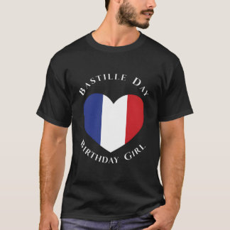 T-shirt Fille D'Anniversaire 14 Juillet Drapeau H