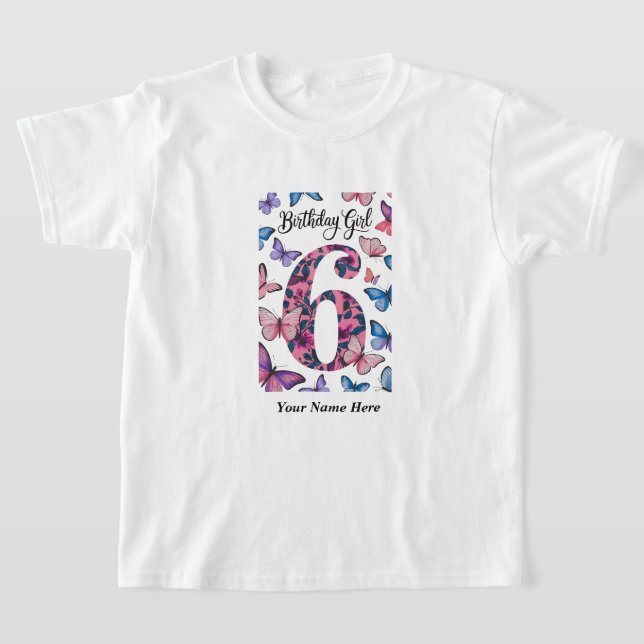 T-shirt Fille d'anniversaire 6e anniversaire conception de (Poser)