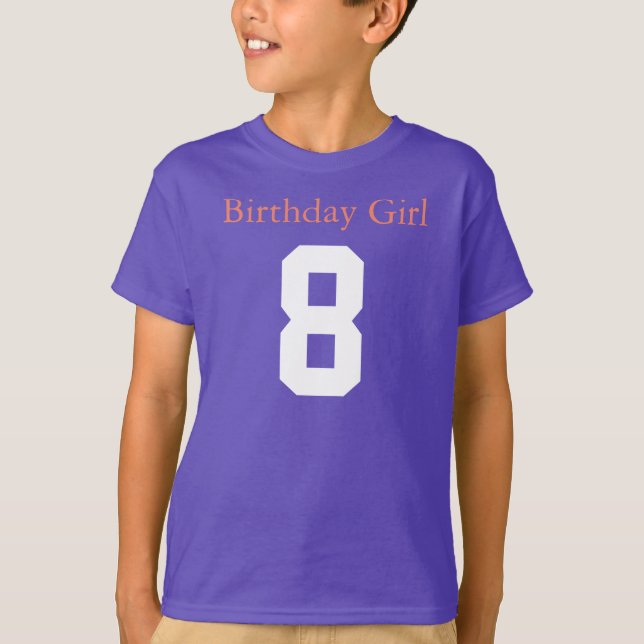 T-shirt Fille d'anniversaire 8 (Devant)