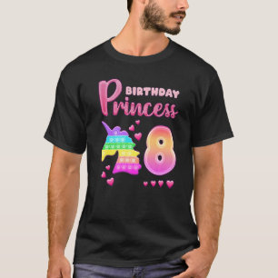 T-shirt Fille d'anniversaire 8 ans Unicorn Pop It Fidget P