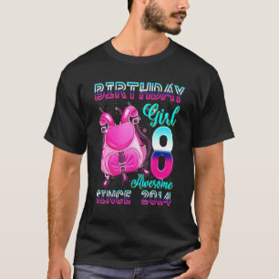 T-shirt Fille d'anniversaire 8 depuis 2014 Sac à dos rose