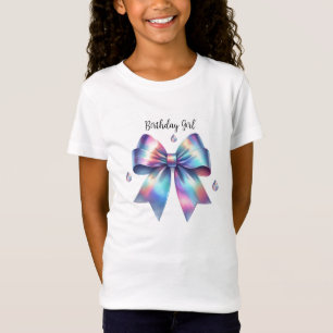 T-Shirt Fille d'anniversaire à l'arc iridescent