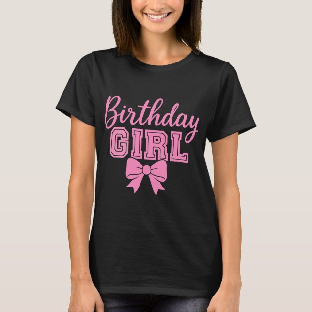 T-shirt fille d'anniversaire avec design de la cou (Devant)