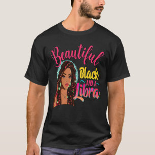 T-shirt Fille d'anniversaire Belle Noire et une LIBRA pour