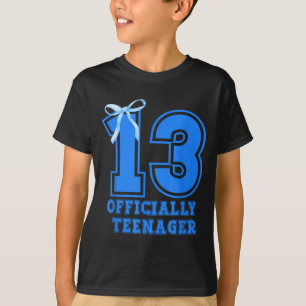 T-shirt Fille d'anniversaire Bleu Coquette Nœud 13 Ans 13è
