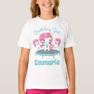 T-shirt Fille d'anniversaire Chemise Unicorn Trampoline Pa