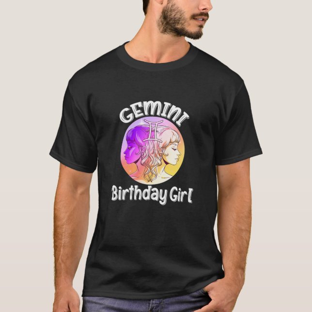 T-SHIRT FILLE D'ANNIVERSAIRE DE GEMINI (Devant)