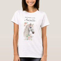 Fille d'anniversaire Elégant Cheval Blanc Boho Flo