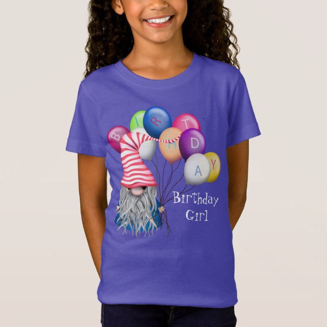 T-Shirt Fille d'anniversaire Gnome (Devant)