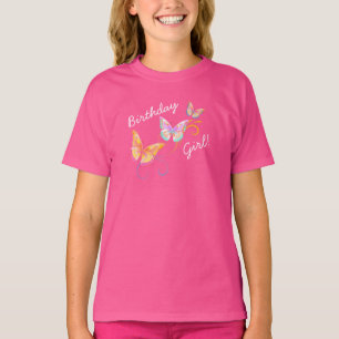 T-shirt Fille d'anniversaire papillon