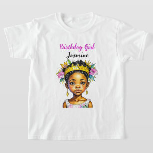 T-shirt Fille d'anniversaire personnalisée Princesse de co