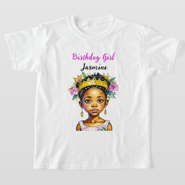 T-shirt Fille d'anniversaire personnalisée Princesse de co (Poser)