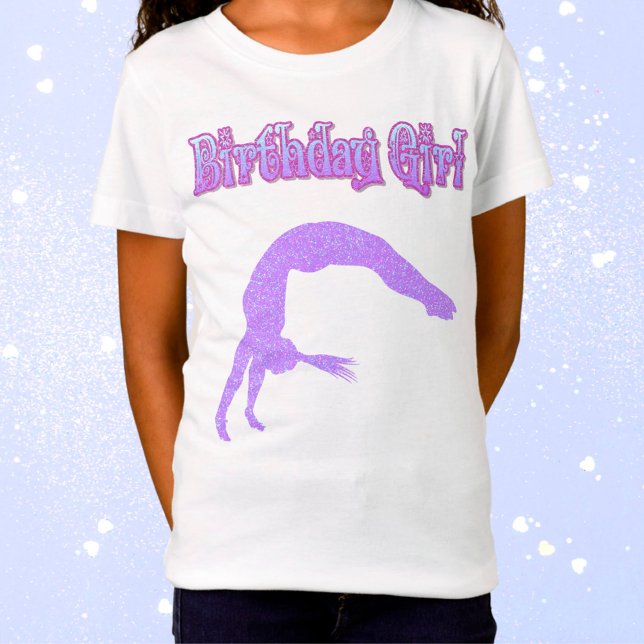 T-shirt "Fille d'anniversaire" Sparkly Gymnast (Créateur téléchargé)